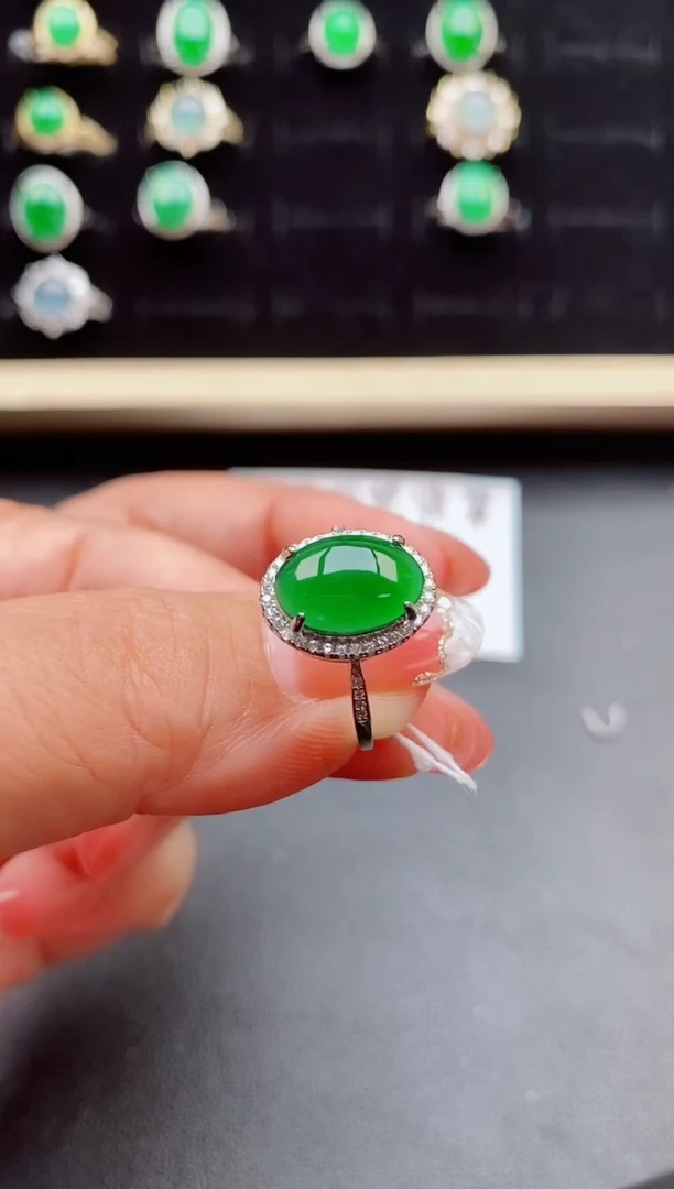 【闪购商品】翡翠戒指银S925镶嵌50800