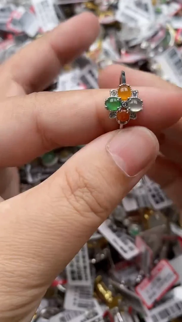 【闪购商品】翡翠戒指银S925镶嵌55555---5+++