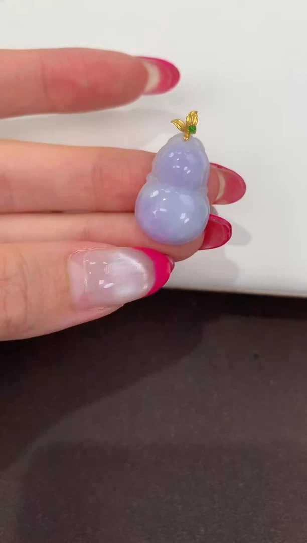 颈饰18K金镶嵌翡翠天然缅甸a货翡翠(多样性发其一