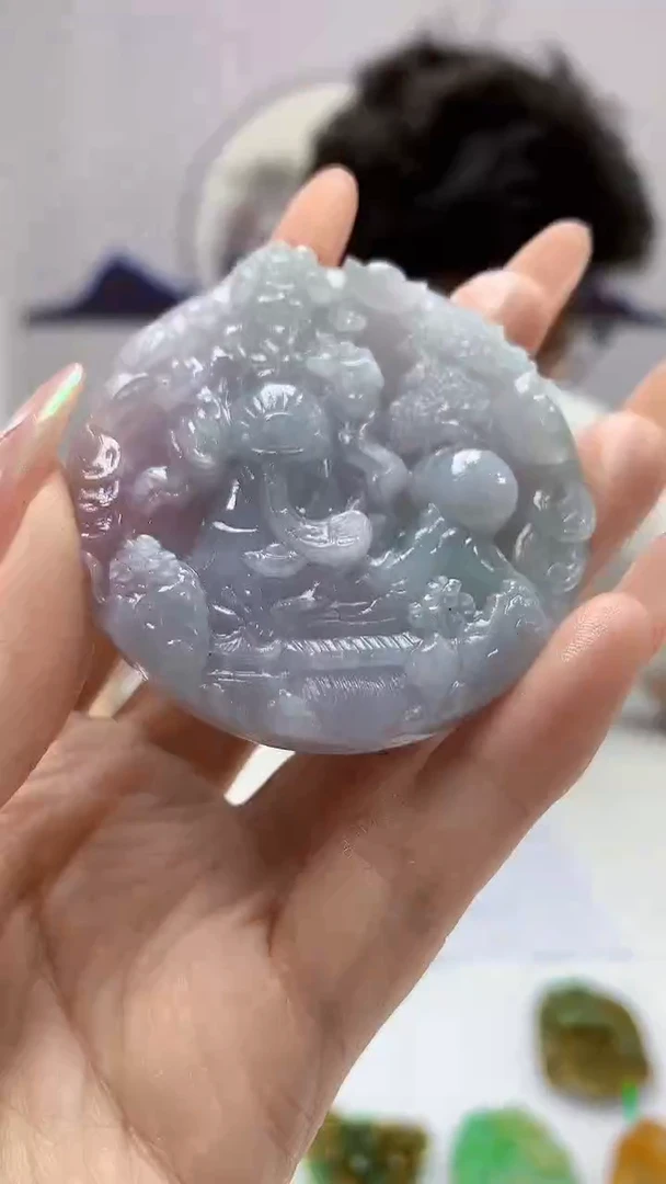 【闪购商品】定制翡翠未镶嵌4688DD-毛货挂件赠珠链52