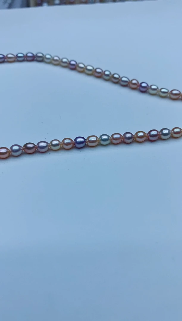 项链银S925镶嵌淡水珍珠项链