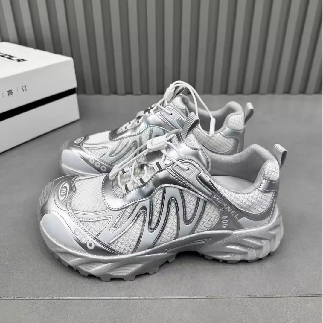 5厘米增高歪头运动老爹鞋女2025秋季新款薄网透气徒步户外休闲鞋