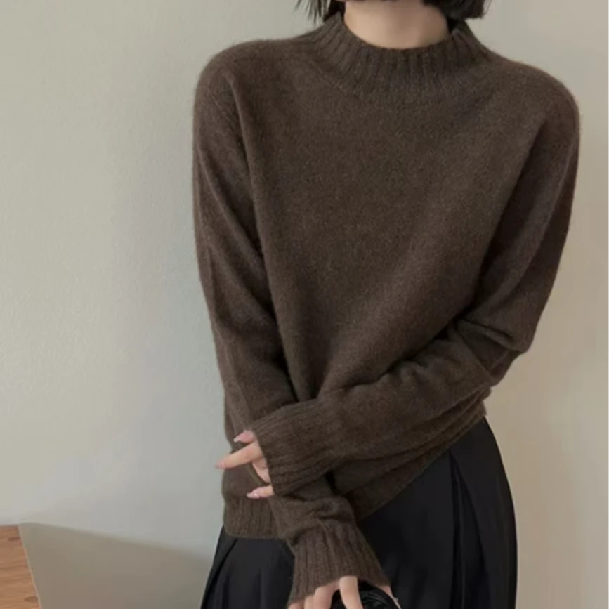 【夏川专属】2025秋冬100%绵羊毛加厚羊毛针织衫-W020