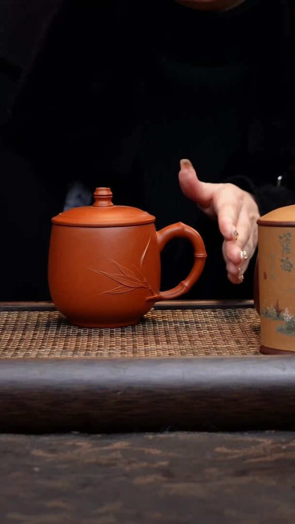 【闪购商品】紫砂茶杯朱泥竹节78