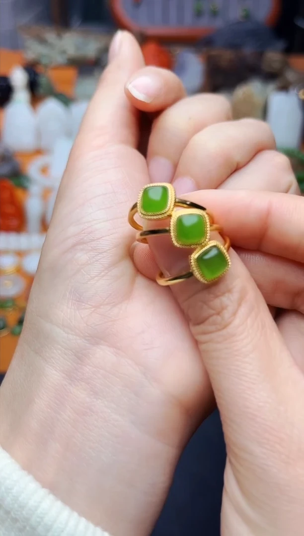 【闪购商品】和田玉戒指银S925镶嵌戒指多样性拍一发一