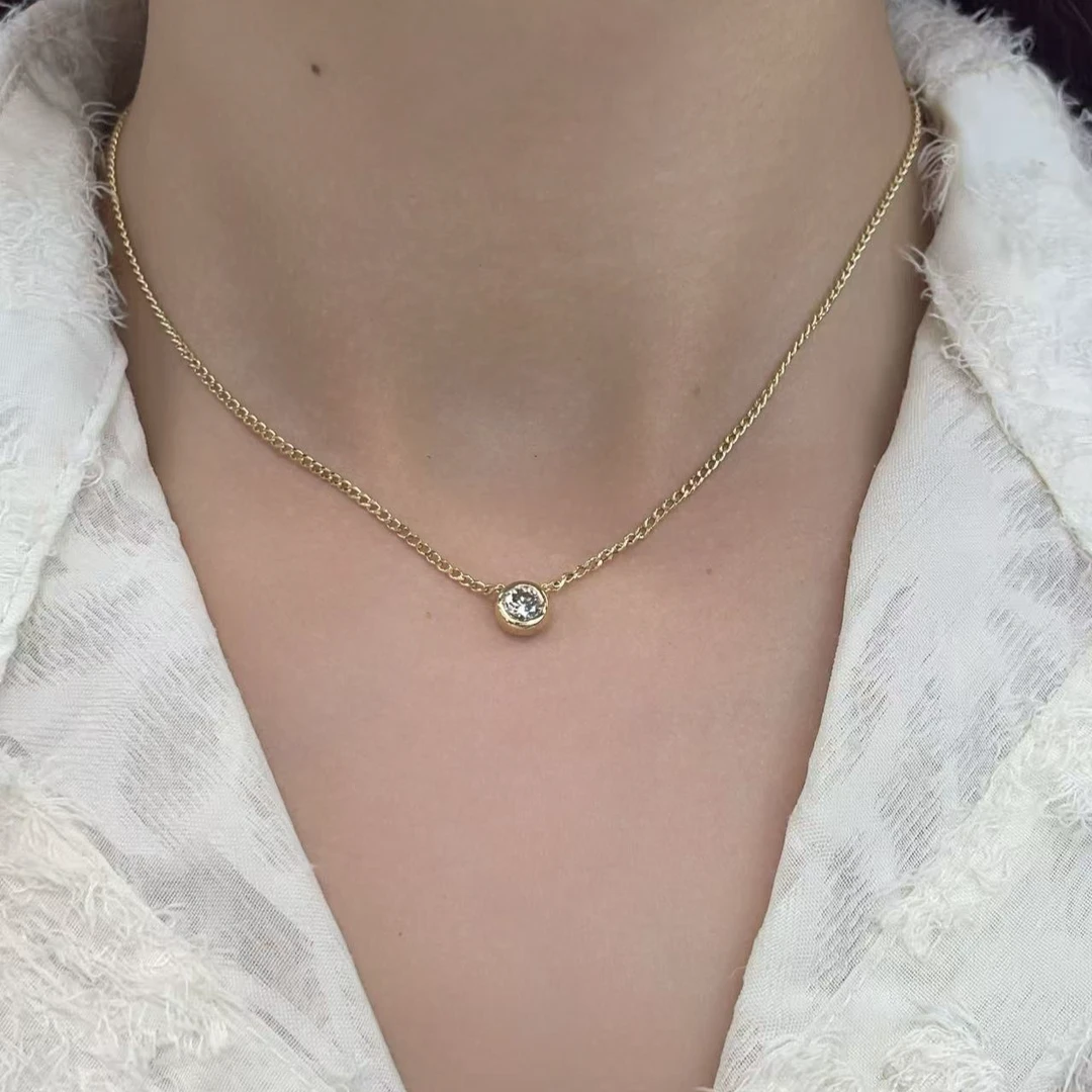 【小晗】50分泡泡古巴钻石项链时尚轻奢百搭简约 多样性发一金色