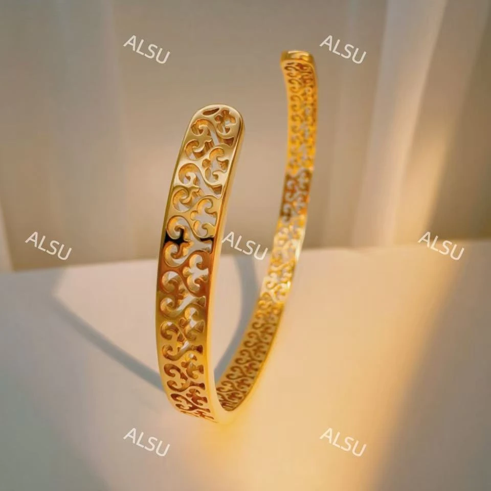 合金手镯 ALSU原创新款民族风镂空细手镯轻奢气质女款百搭时尚