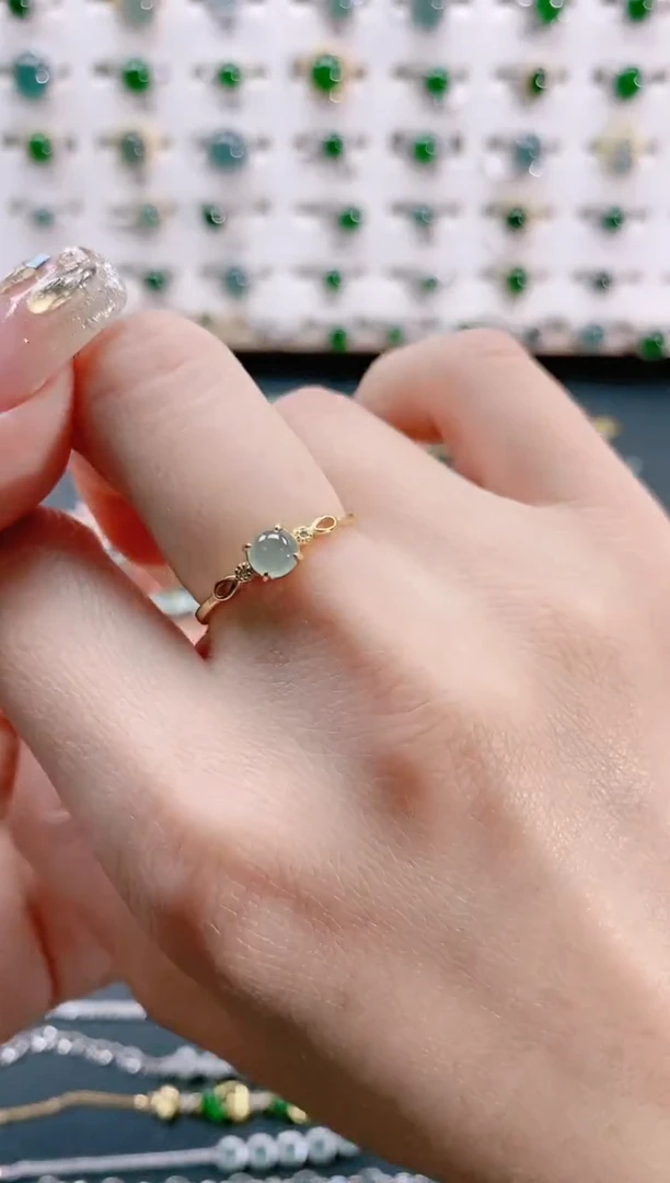 【闪购商品】翡翠戒指银S925镶嵌天然翡翠