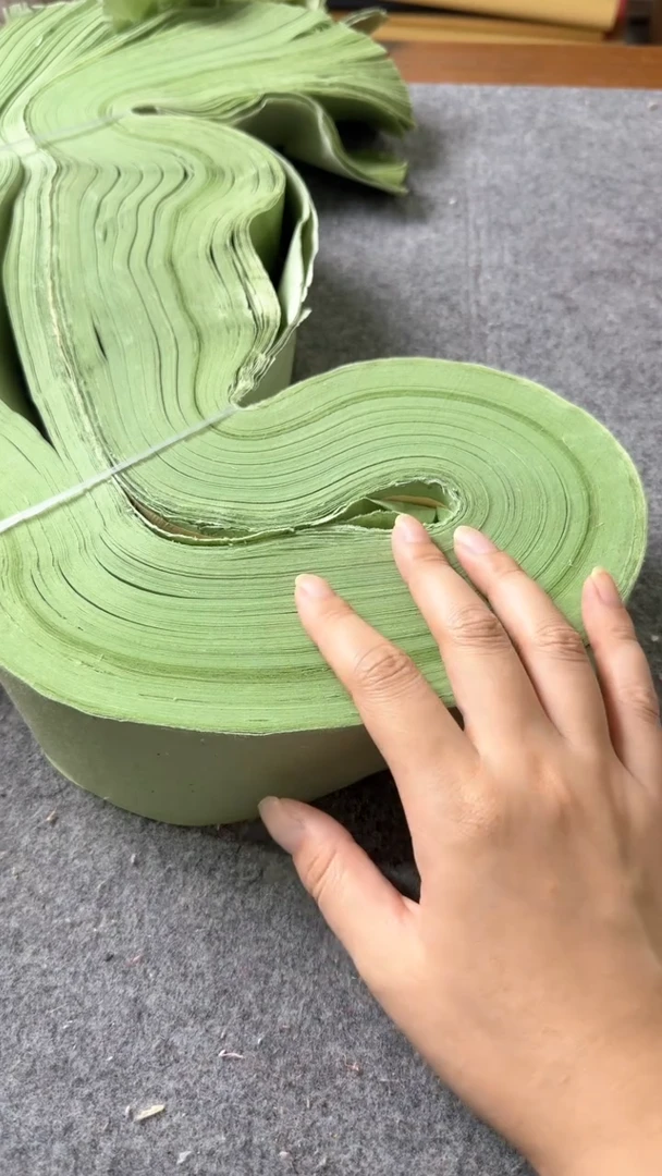 手工纸边边绿色皮纸