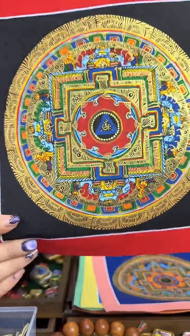 吊坠坛城-热贡纯手绘唐卡