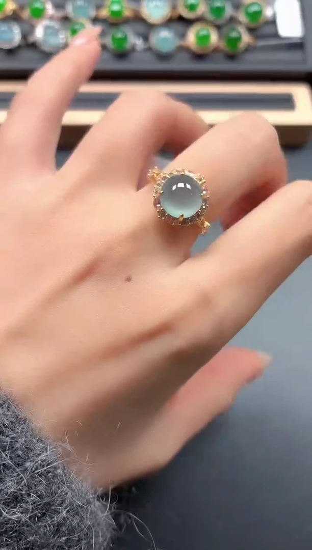 银S925镶嵌戒指翡翠1111