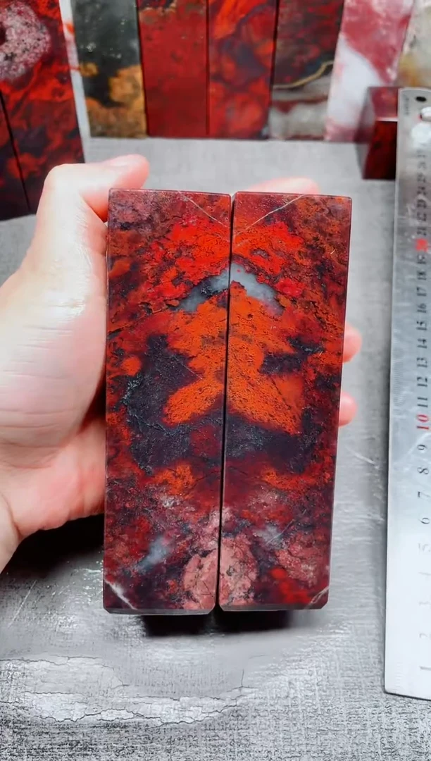 玉桂林鸡血玉素章3.5艳血对章36