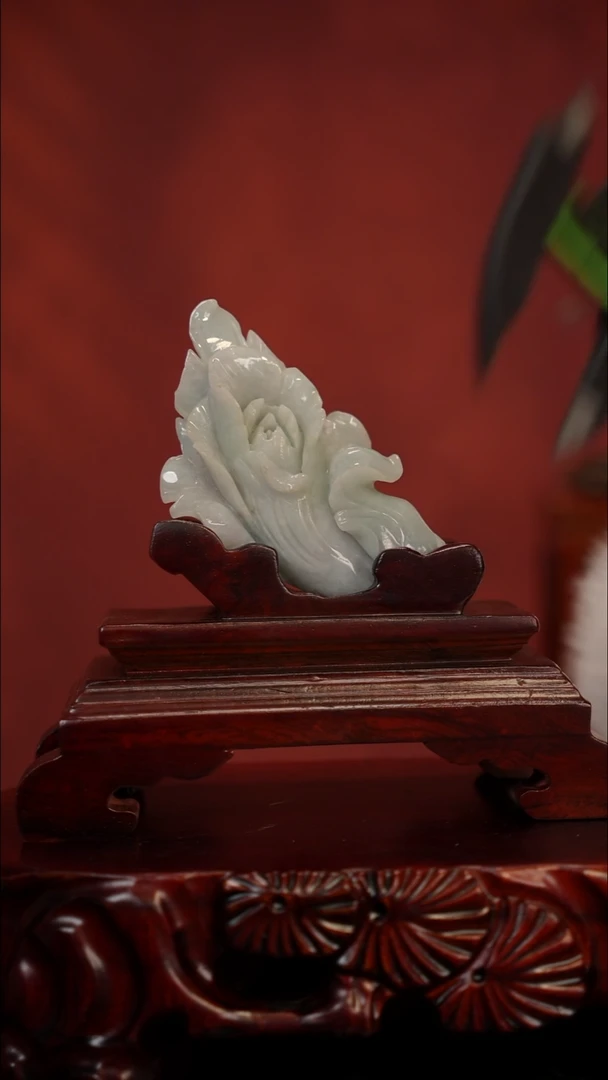 未镶嵌摆件翡翠果绿底白菜