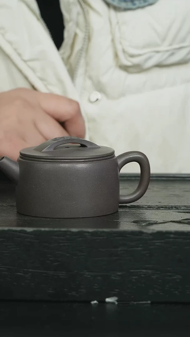 【闪购商品】紫砂茶壶天青光素汉瓦