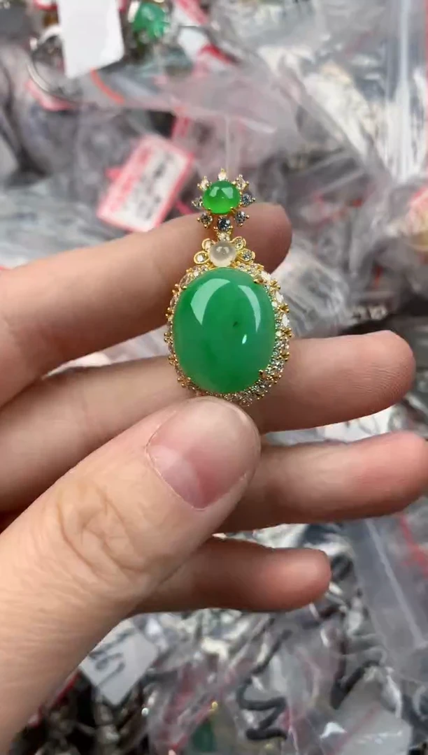 银S925镶嵌戒指翡翠444                  7