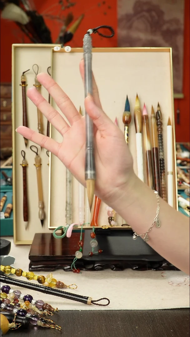 7号孤品高货毛笔链接 清水试笔 蘸墨不退