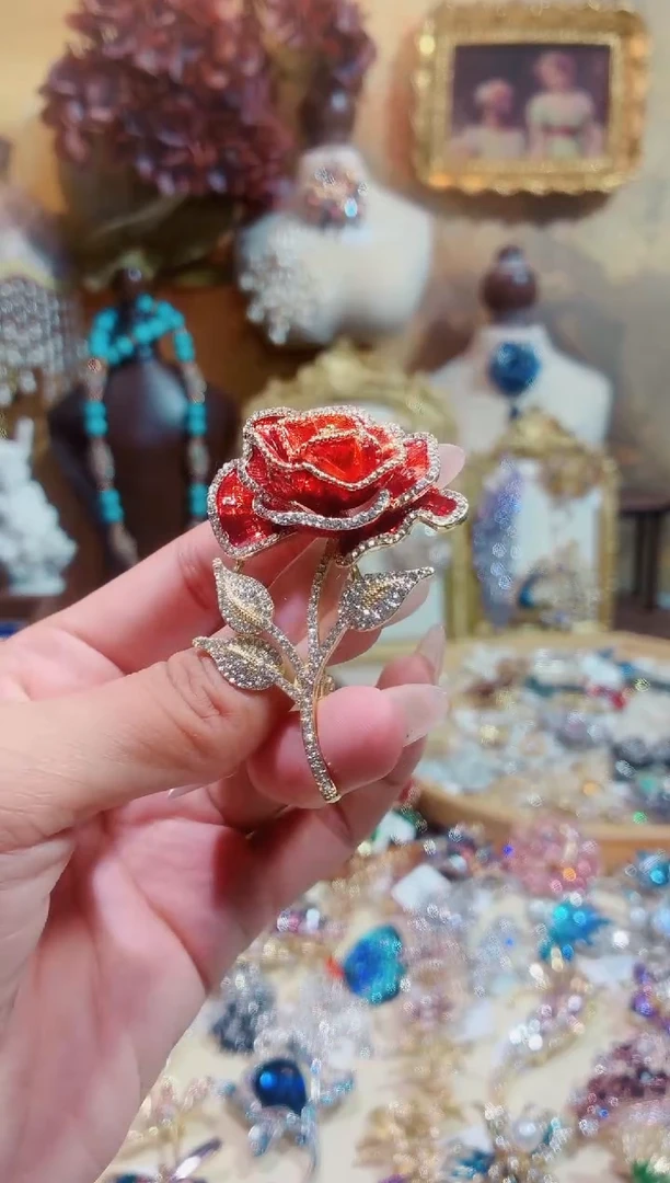 合成立方氧化锆铜合金红色玫瑰