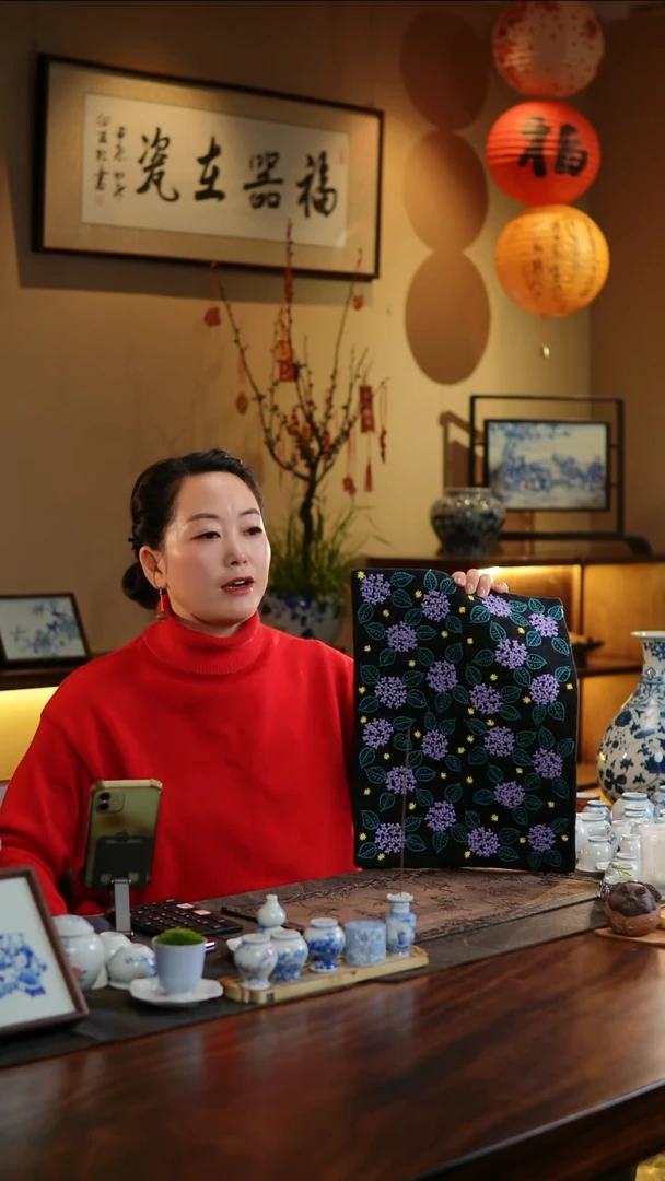 【闪购商品】织绣绣球花大号茶席