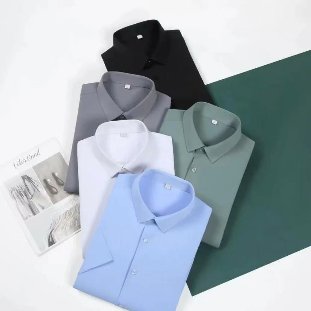 莉莉【001-100】高品质夏季薄款衬衫免烫免打理高级商务男士衬衫