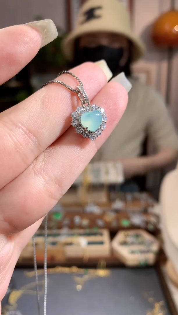 翡翠银S925镶嵌吊坠(不含链)吊坠