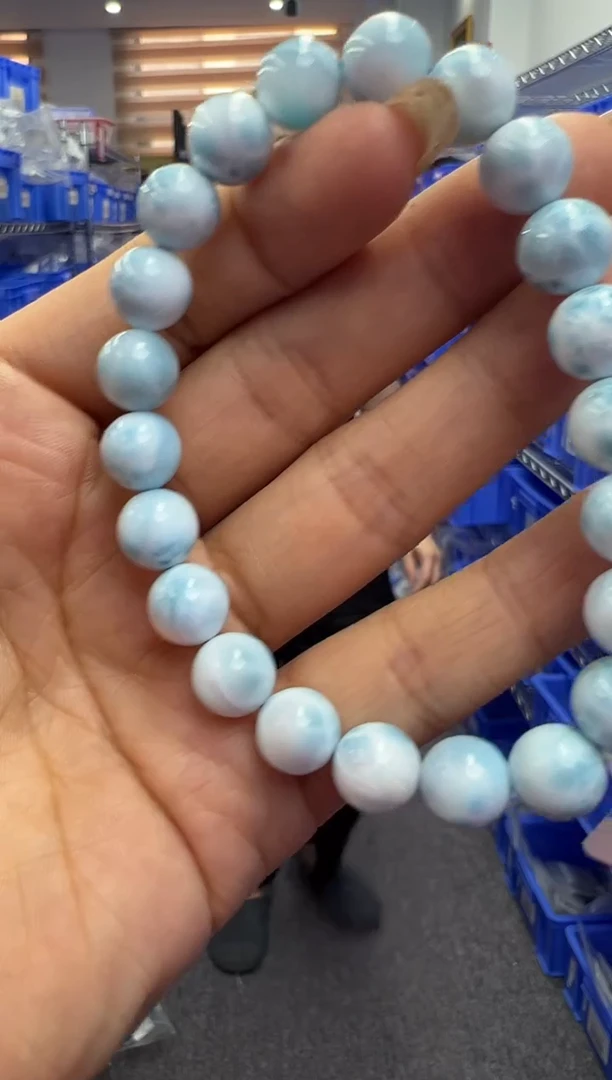 针钠钙石（海纹石）未镶嵌手链74秒拍号