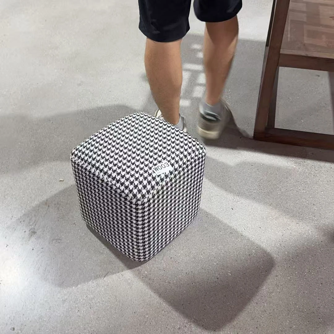 W003#布墩30*30*30cm布艺沙发脚踏软包凳子库存尾货（三楼）