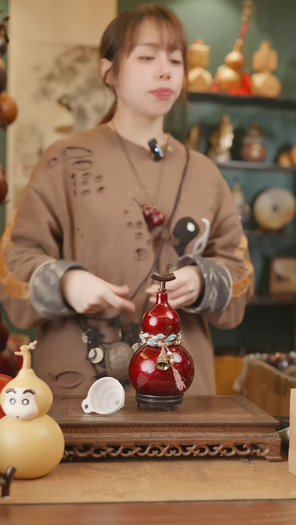 【闪购商品】208号精品天然大漆工艺防渗内胆酒葫芦~