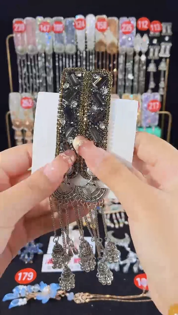 仿水晶铜合金276原创手工发夹一对