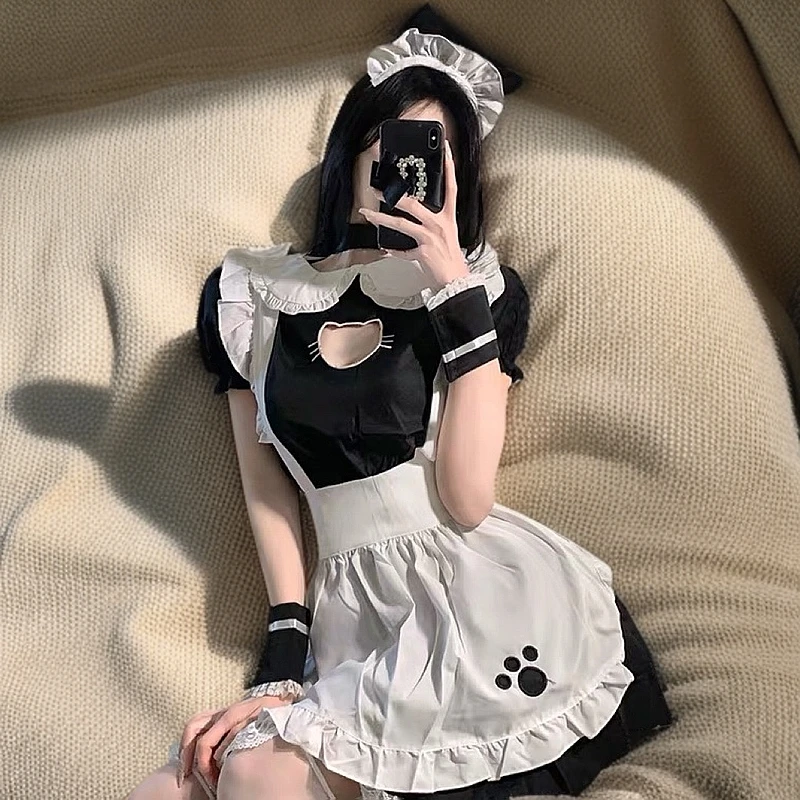 猫咪女佣日系软妹动漫猫咪女仆辣妹夏季连衣裙性感lolita女装萝莉