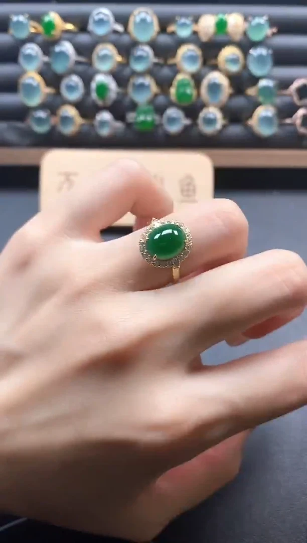 银S925镶嵌戒指翡翠516151