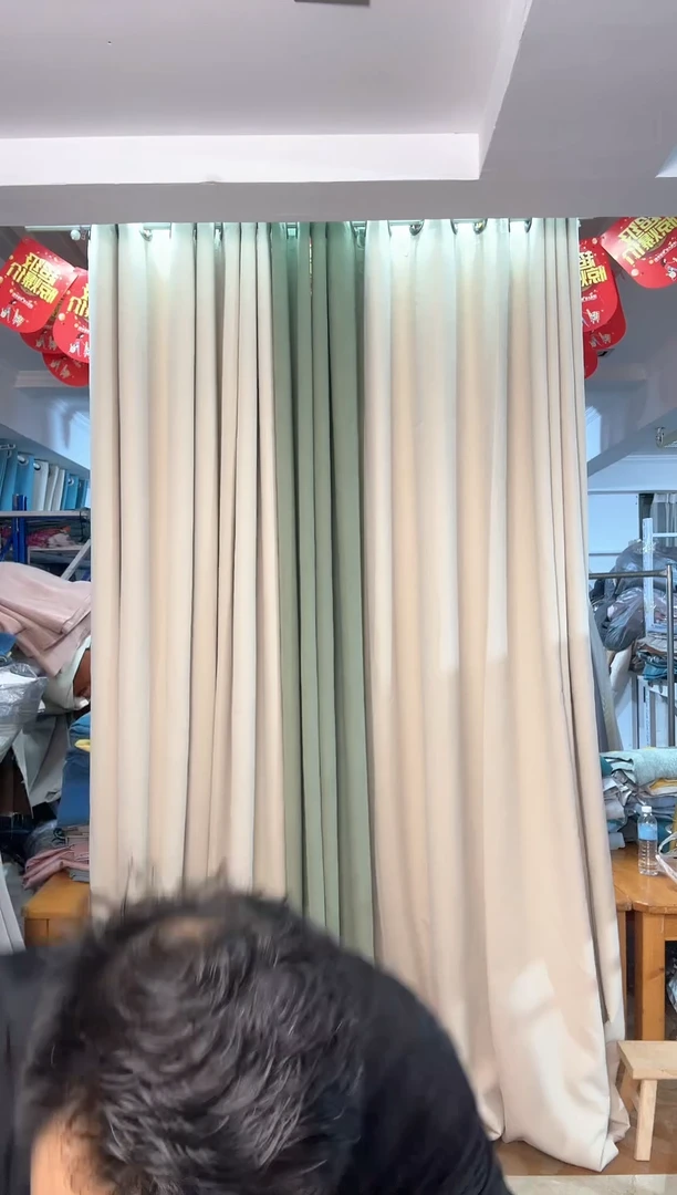 涤纶25号6米宽2.7高棉麻成品窗帘