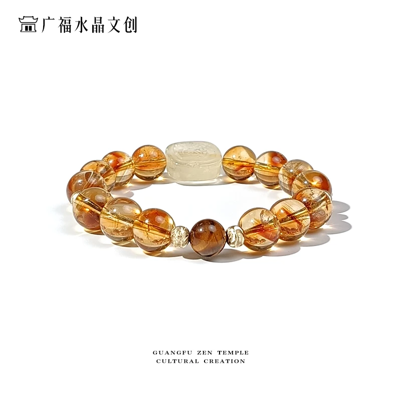 【关晓彤同款】黄塔水晶手串黄塔晶+黄水扎基拉姆+金虎眼石