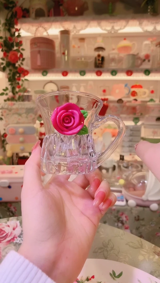 玫瑰花宽口杯——手工制作品质好！
