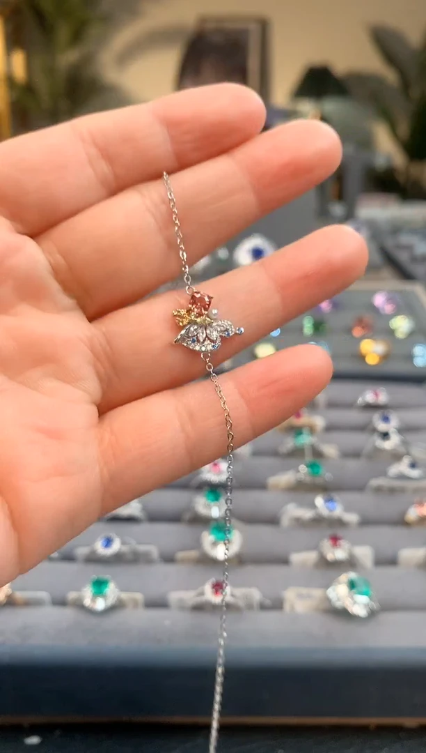 【闪购商品】碧玺手链银S925镶嵌碧玺
