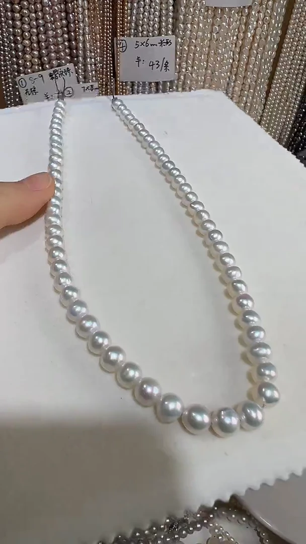 颈饰未镶嵌淡水珍珠7mm左右珍珠项链AK