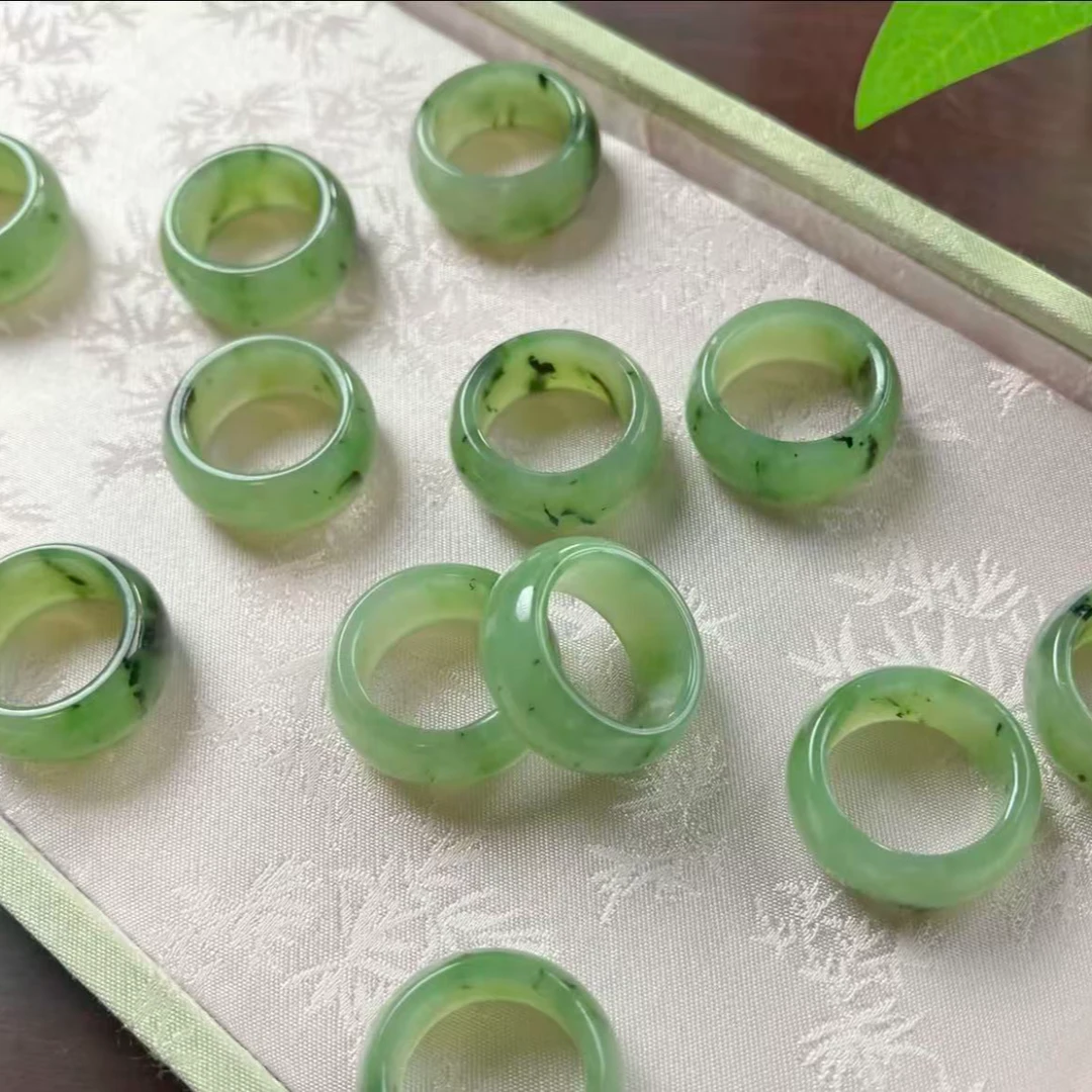 玲珑｜俄碧乌兰海 苹果绿意境戒圈 简约百搭-多样性发一