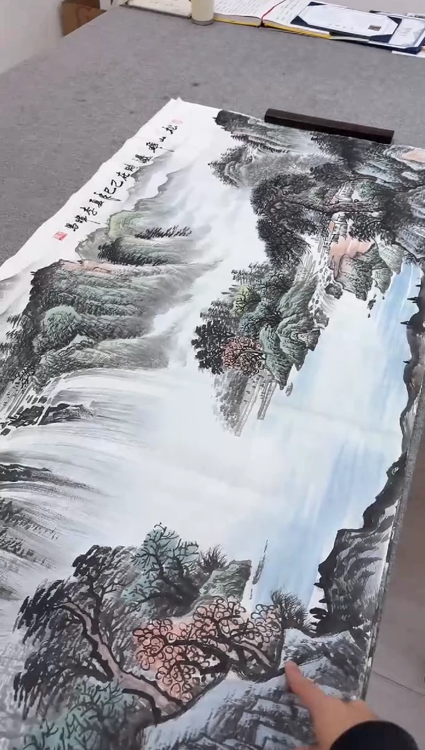书法国画宣纸 松山飞瀑
