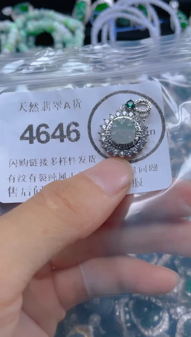 翡翠未镶嵌颈饰4646
