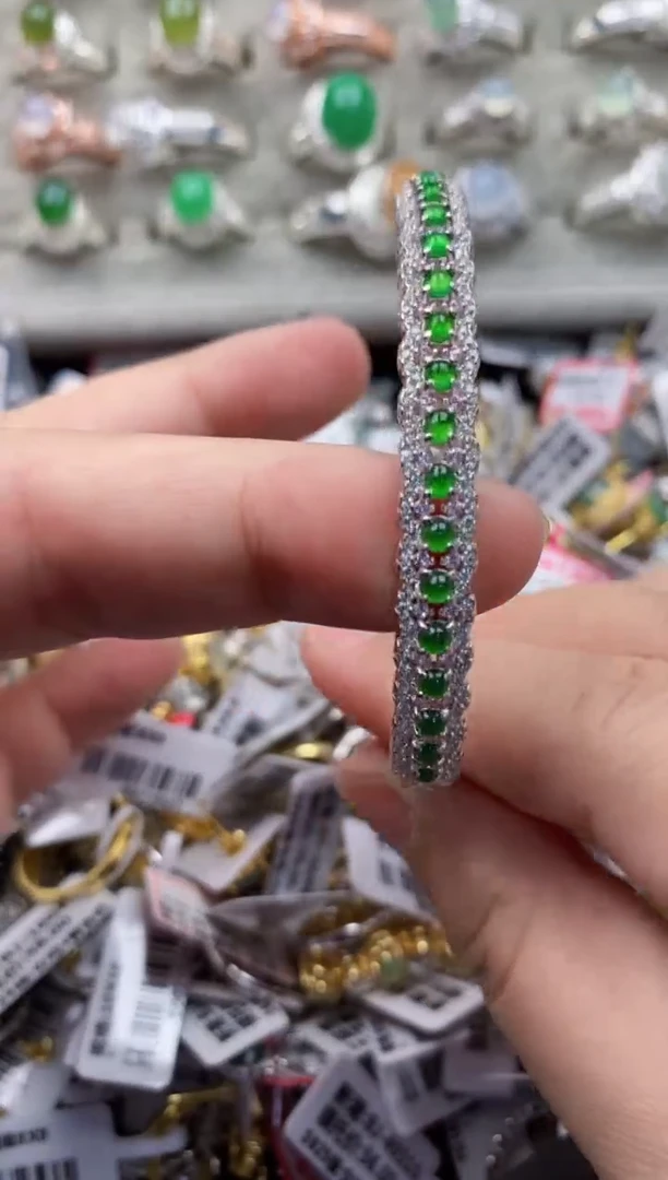 【闪购商品】翡翠戒指银S925镶嵌222222---6+++