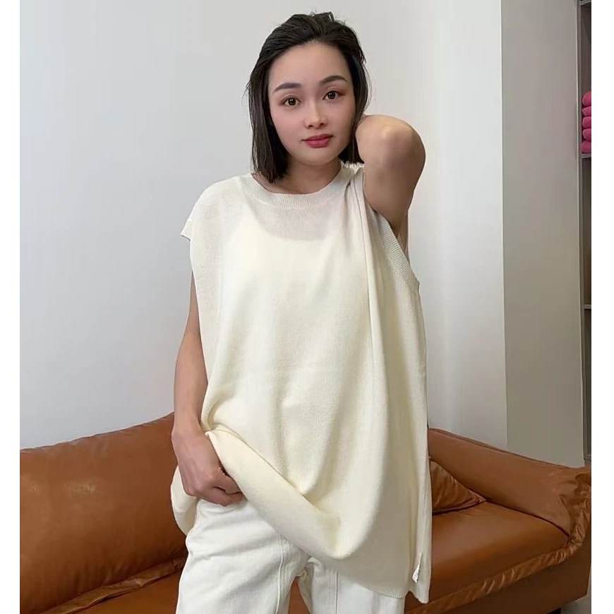 【魔力衣舍】48支100%全羊毛春夏必备背心胖MM百搭羊毛衫通勤无袖