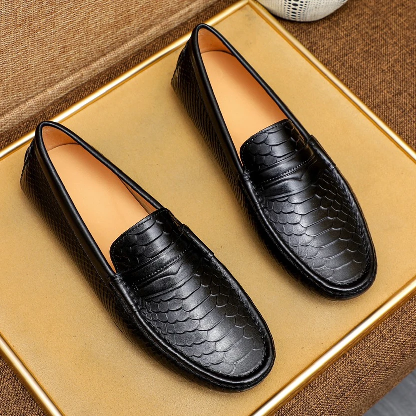 豆豆鞋男士2025新款欧洲站真皮休闲低帮潮流轻奢男鞋一脚蹬驾车鞋