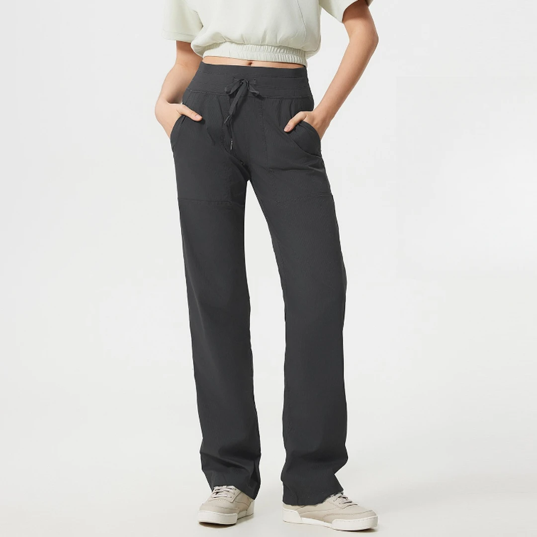 运动长裤女休闲通勤跑步健身裤宽松直筒裤速干户外透气休闲裤