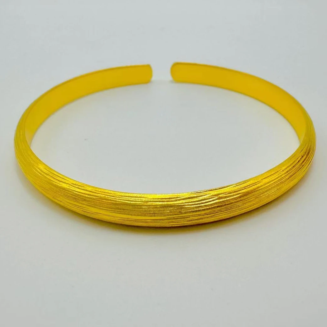 足银手镯 流光溢彩开口手镯 经典复古精美实心