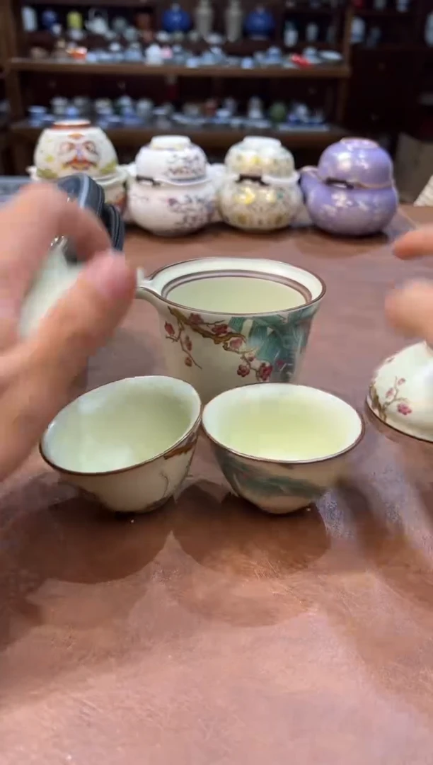 真的很便宜超好看会开片的旅行茶具