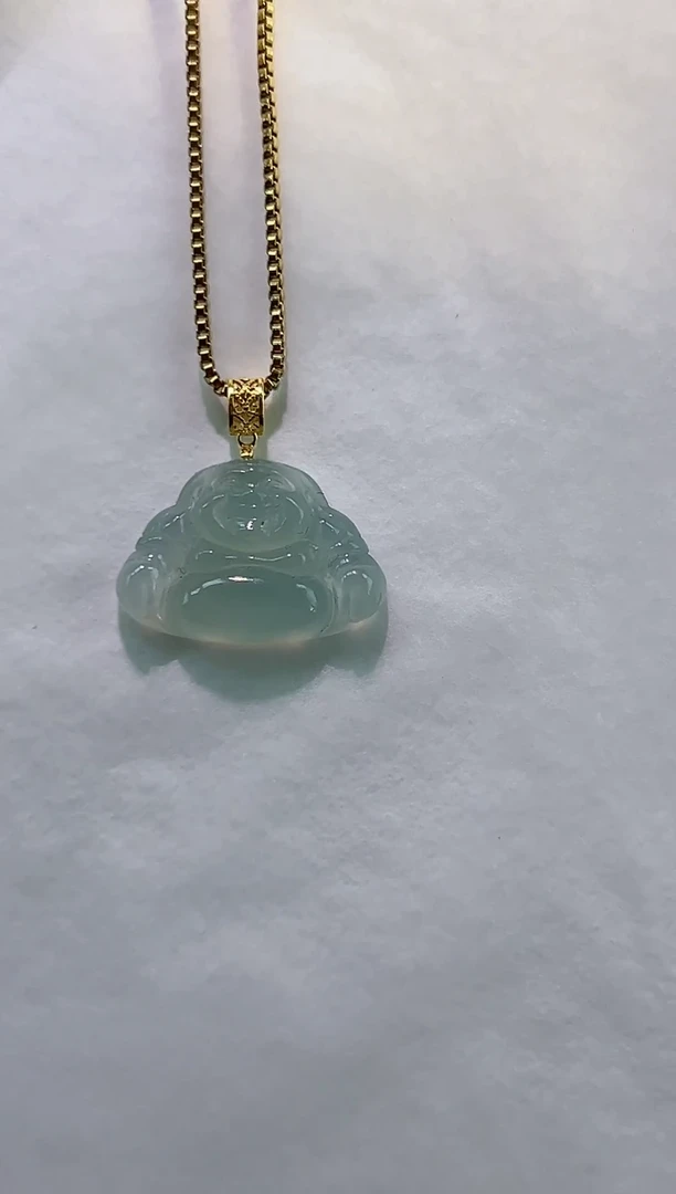 【闪购商品】翡翠颈饰18K金镶嵌佛公