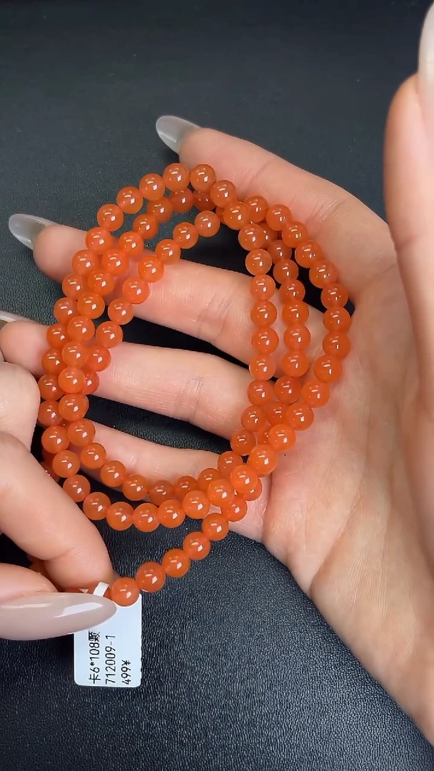 颈饰未镶嵌南红玛瑙712009-1#满色天然108项链