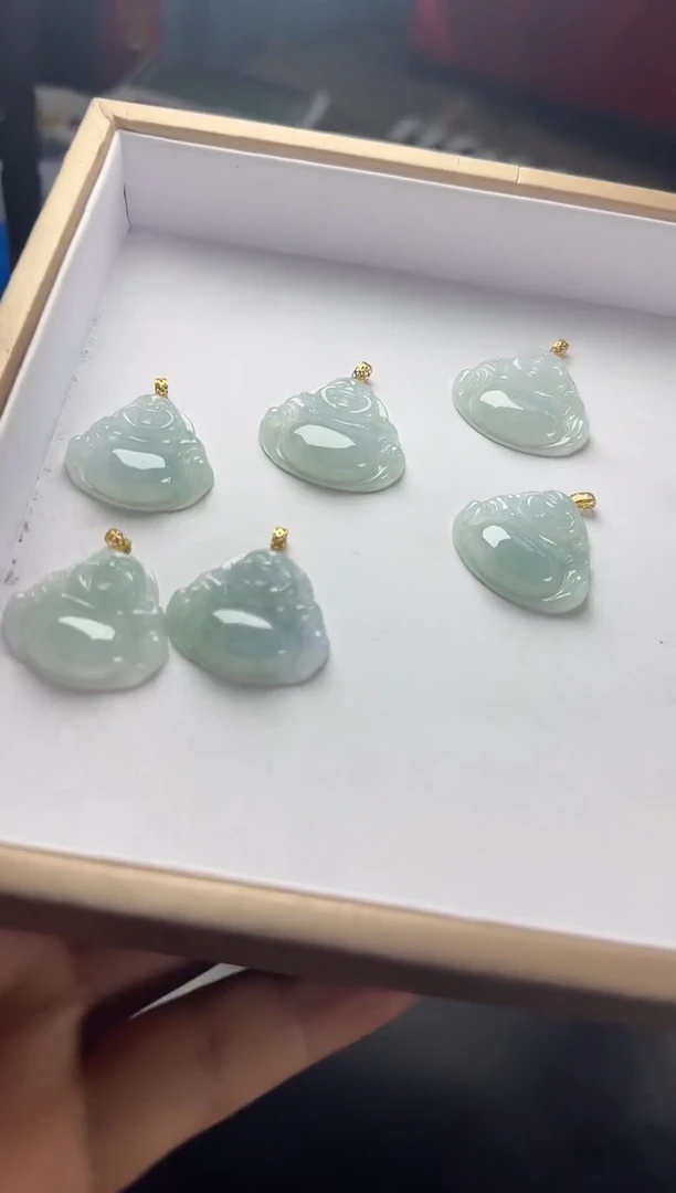 翡翠18K金镶嵌颈饰挂件6（多样性发货一个）