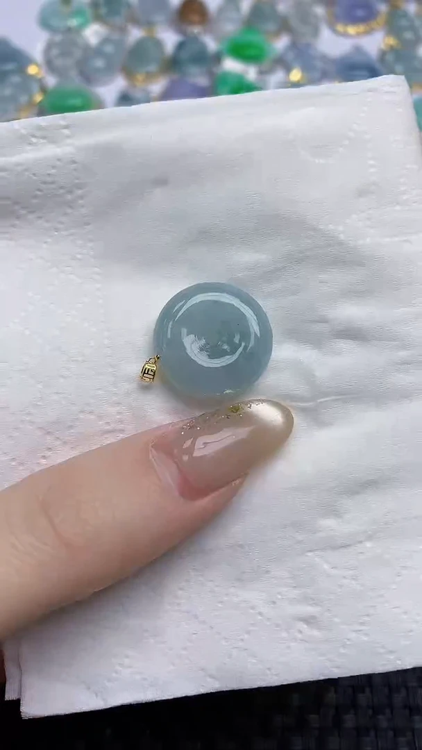 【闪购商品】翡翠颈饰18K金镶嵌天然A货翡翠