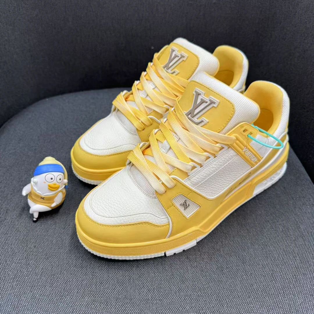 99新 LouisVuitton/路易威登 新款柠檬黄trainer板鞋