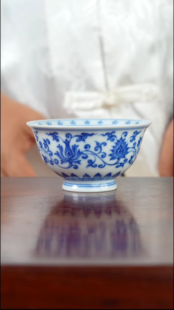 祖传窑  真柴窑传承400年缠枝莲单杯